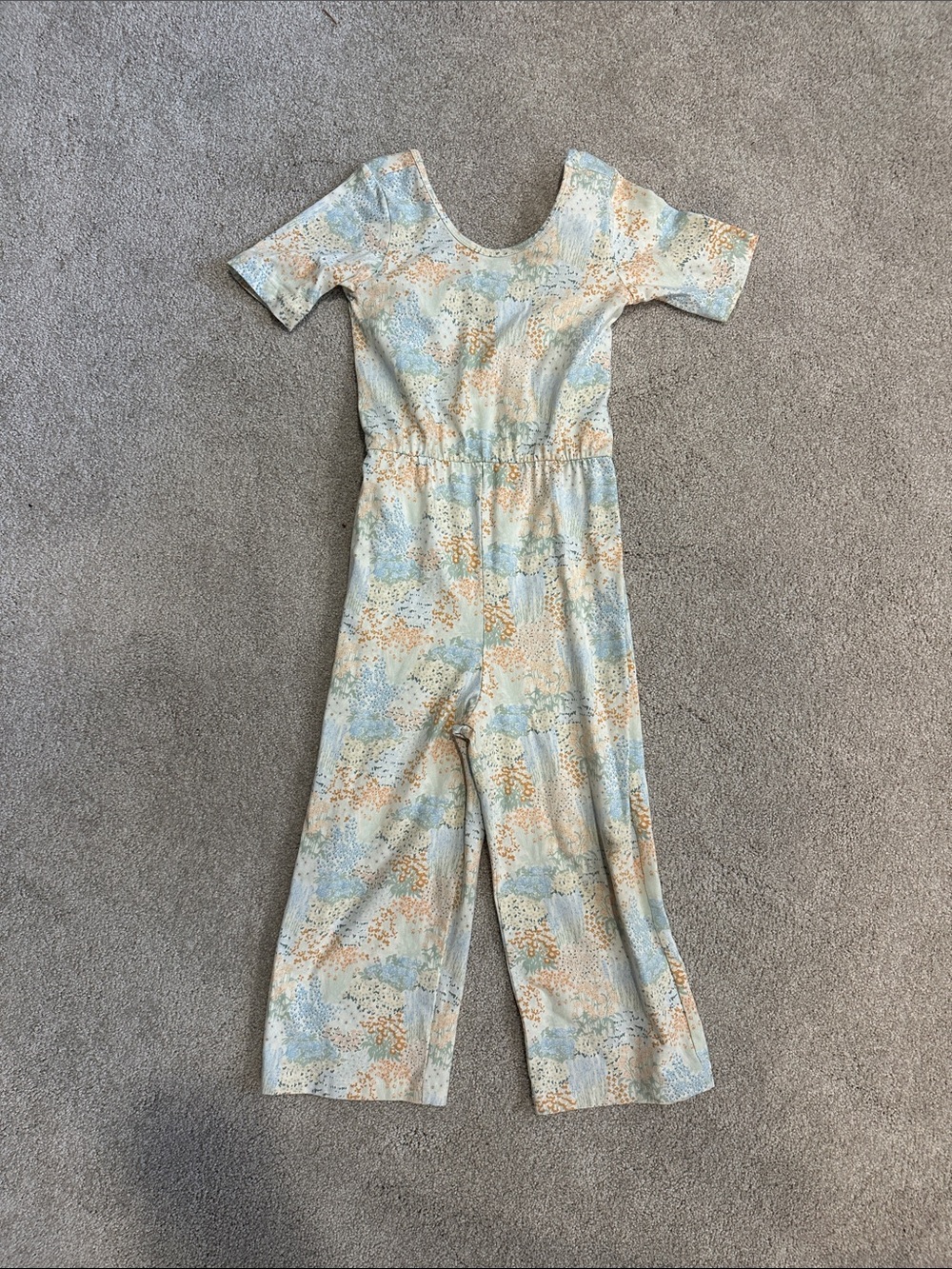 Alice and Ames Light Blue & Beige Patterned Jumpsuit